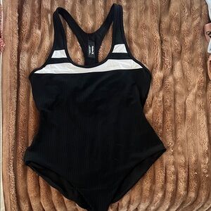 Hurley Elegant Black and White One-Piece Swimsuit